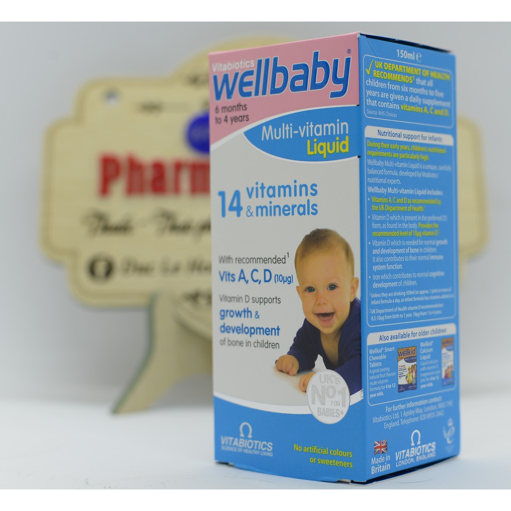 Wellbaby Multivitamin liquid [UK] - Vitamin Tổng Hợp Cho Bé 6 tháng - 4 tuổi