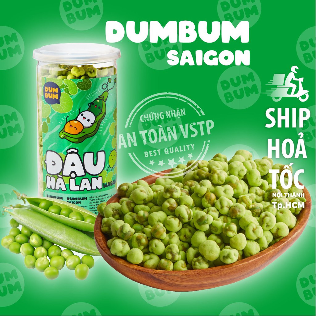 Đậu hà lan wasabi DumBum đồ ăn vặt Sài Gòn 400g