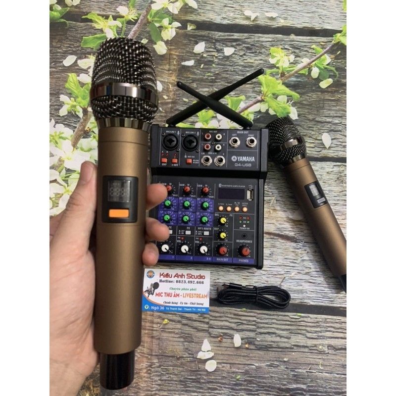 Mixer G4 Bluetooth kèm hai mic không dây âm thanh cực đỉnh