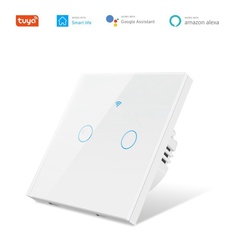 Công tắc thông minh Wifi mặt vuông 1, 2, 3 NÚT (App Tuya, SmartLife),Công tắc cảm  ứng mặt vuông -HÌNH THẬT GIAO NGAY