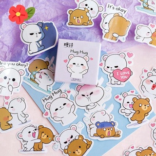 Sticker Bộ 45 miếng dán trang trí album/nhật ký/sổ tay/quà lưu niệm phong cách ulzzang Nhật Bản dễ thương