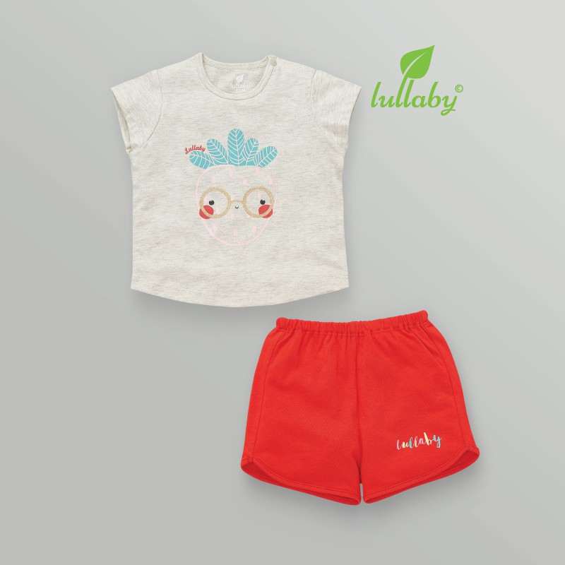 Bộ quần áo côc tay cài vai cho bé gái mới nhất của lullaby baby nhật hoa [ NH641P - Size 6m-4y ]