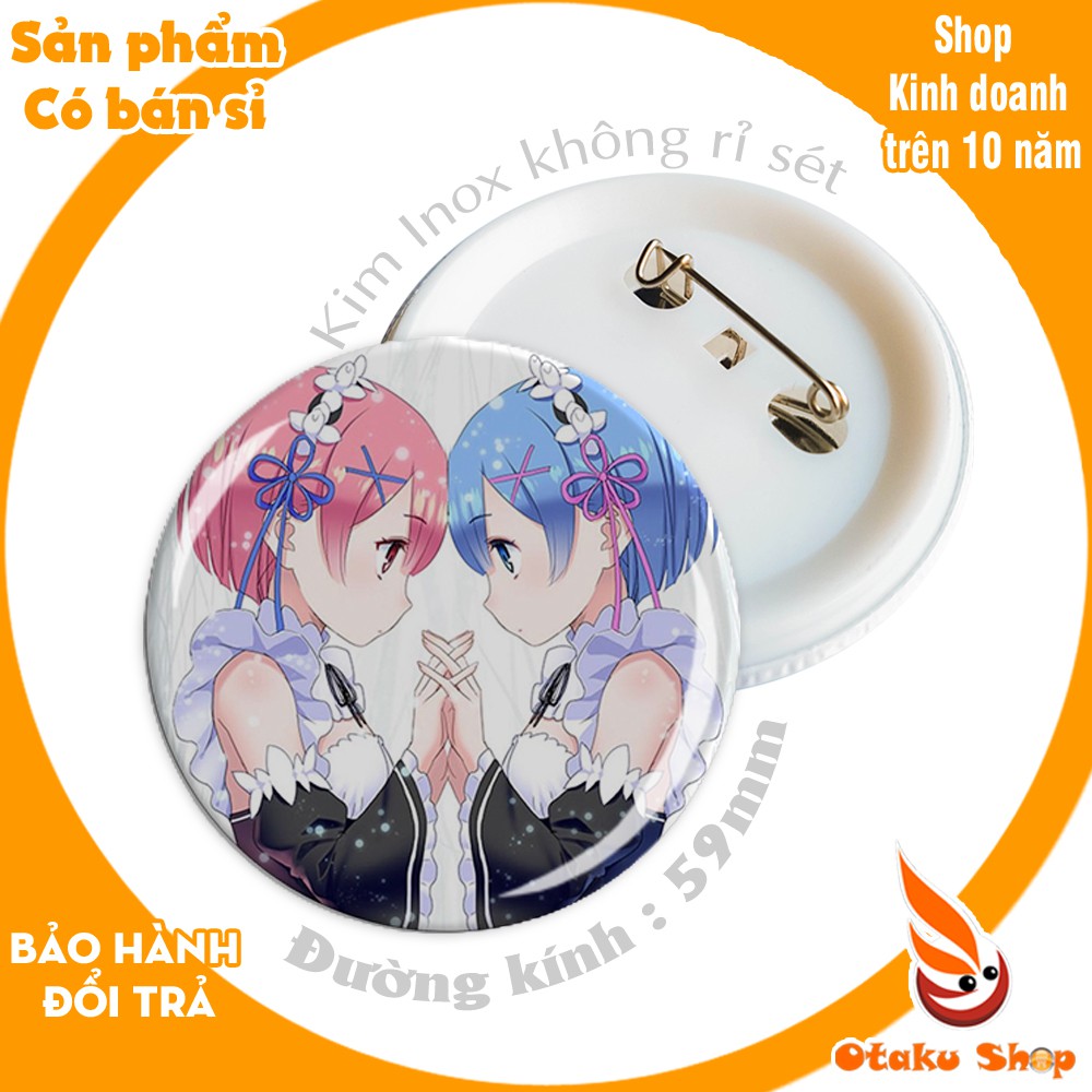 \u003c20/640 MẪU> Huy hiệu anime RE Zero Bắt Đầu Lại ở Thế Giới Khác các nhân vật trong phim Rem,Ram,Emilia,felt,felix,subaru