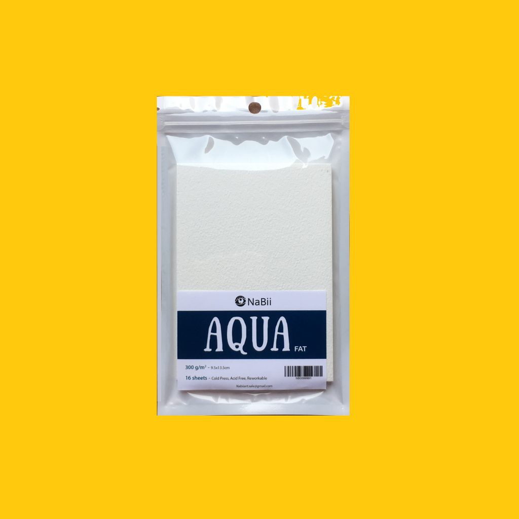 Giấy vẽ màu nước Nabii Aqua Fat tệp lẻ 300gsm 16 tờ size a4/a5/a6 chuyên dùng cho màu nước, acrylic, gouache
