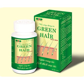 Viên uống dưỡng tóc Green Hair Hoa Sen - Ngừa rụng tóc, kích thích mọc tóc