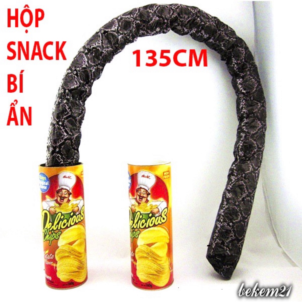 Đồ chơi khăm vui nhộn hình hộp bánh khoai tây có rắn dài 1.3 mét bên trong- Hộp Snack bí ẩn
