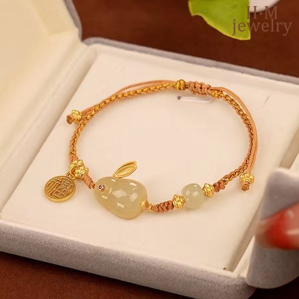 Vòng Tay Đá Mã Não Thỏ Phong Cách Cổ Điển Mới