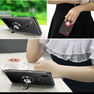 For Xiaomi Mi Max 3 Ring Stand Soft Plating Clear Cover