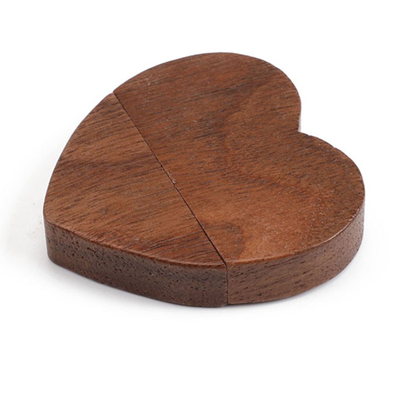 Wood 2.0 Pendrive Usb Stick Flash Thumb Drive Mini Heart-Shaped