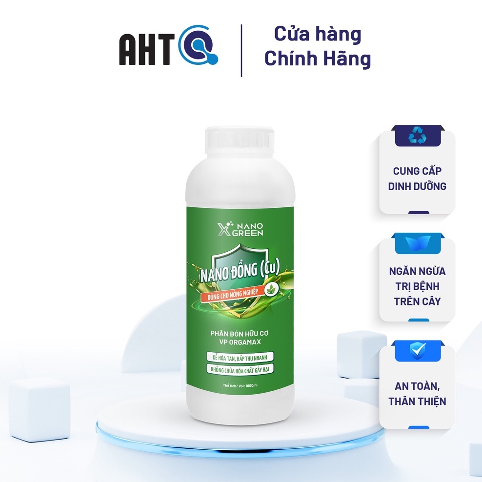 Nano đồng Nano Xgreen cung cấp vi lượng, bổ sung dưỡng chất phục hồi cây, chống giá rét 1000ml