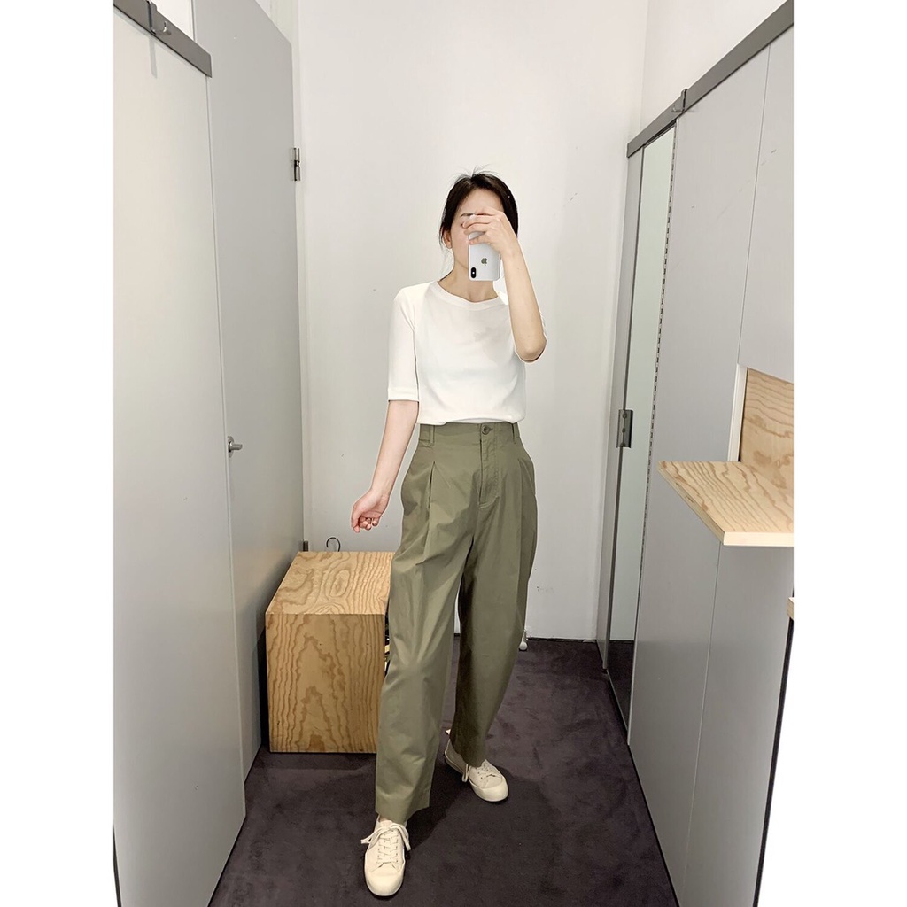 Quần baggy COS quần tây nữ lưng cao hàng auth tuồn