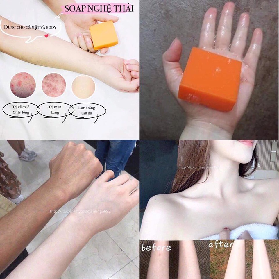 Xà phòng cam nghệ galong thái/ xà bông cám gạo jam thái- soap trắng da tẩy tế bào chết- Hanayuki Asia