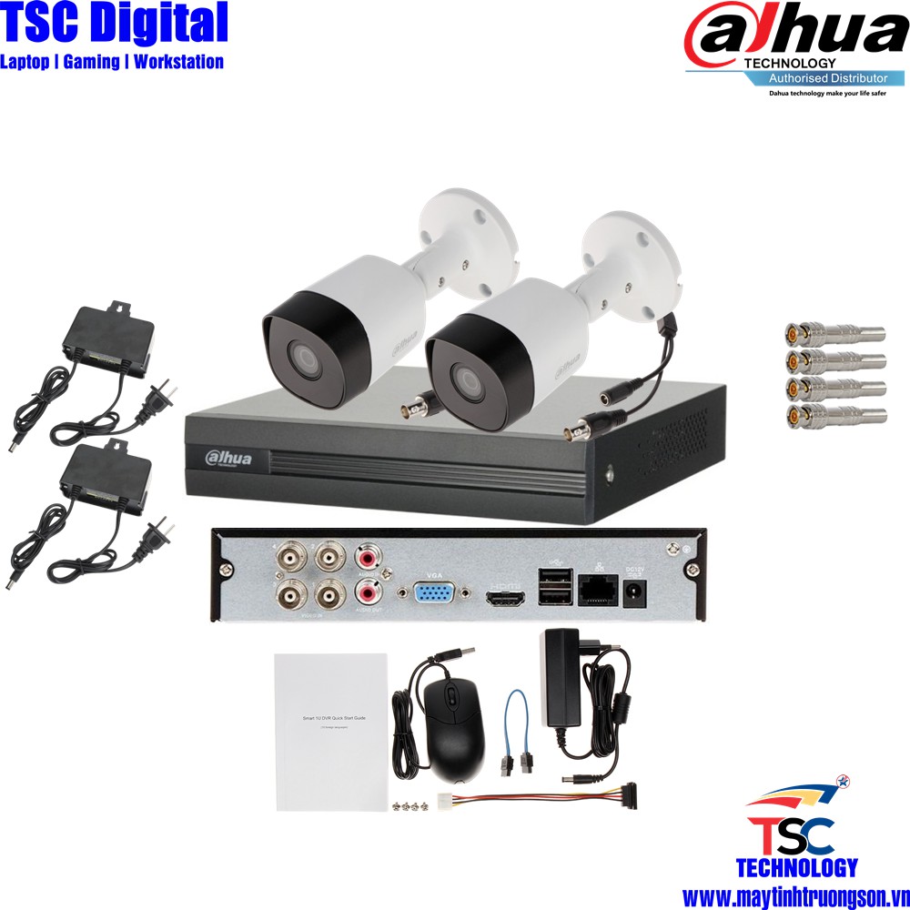 Combo Camera TSCD42T DAHUA 2 Mắt Cam 2M Dahua DSS | Kèm Ổ Cứng Lưu Trữ 2Tb/ 2000Gb