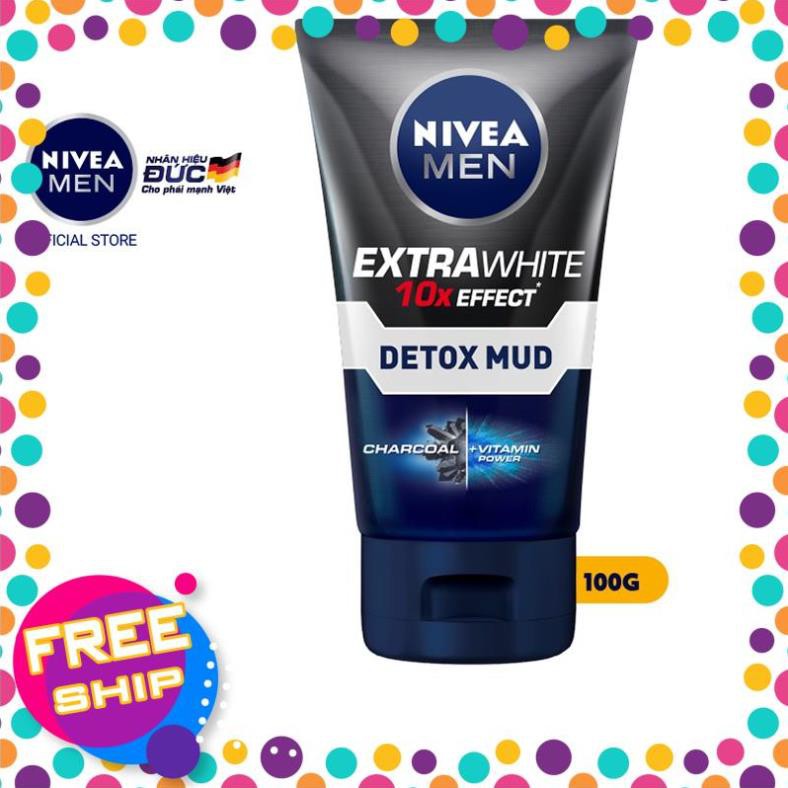 Sữa rửa mặt NIVEA MEN Detox Mud bùn khoáng giúp sáng da & mờ thâm mụn (100g) - 81775