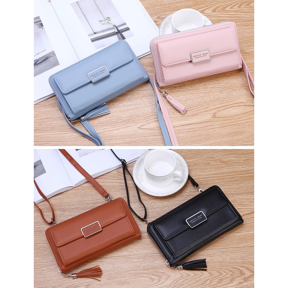 [Mã FATHANG5 giảm 10K đơn 50K] Ví Forever Young Đeo Chéo Tua Rua Khuy Vuông P1344 | BigBuy360 - bigbuy360.vn