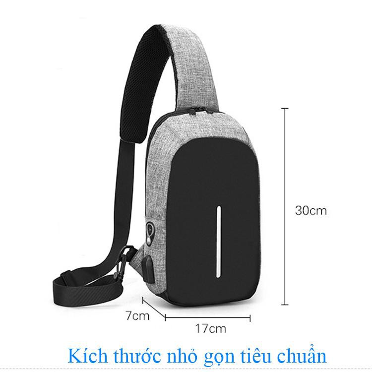 Túi đeo chéo CỔNG SẠC USB và Khe tai nghe - Chống trộm, chống thấm vừa IPAD hàng chất lượng