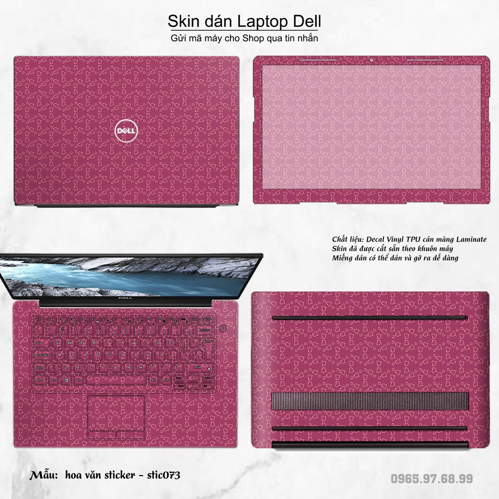 Skin dán Laptop Dell in hình Hoa văn sticker _nhiều mẫu 12 (inbox mã máy cho Shop)