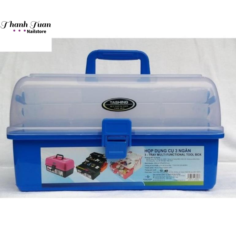 Hộp dụng cụ nhựa đa năng 3 tầng nắp trong  - Phụ kiện đồ nail
