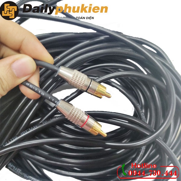 Dây loa 2 đầu hoa sen dài 50m, Cáp loa AV 2 ra 2 dài 50m xịn