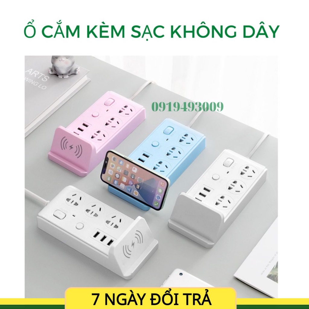 Ổ Cắm Điện Đa Năng Thông Minh Sạc Không Dây 3 Cổng USB, Ổ Chịu Tải 2500W,kết nối nhanh SẢN PHẨM CHÍNH HÃNG BH 1 NĂM