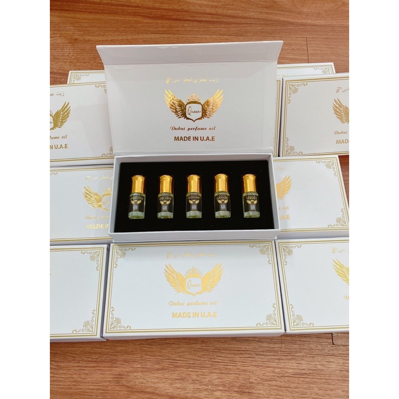 Hộp 5 chai tinh dầu nước hoa dubai dạng lăn chính hãng