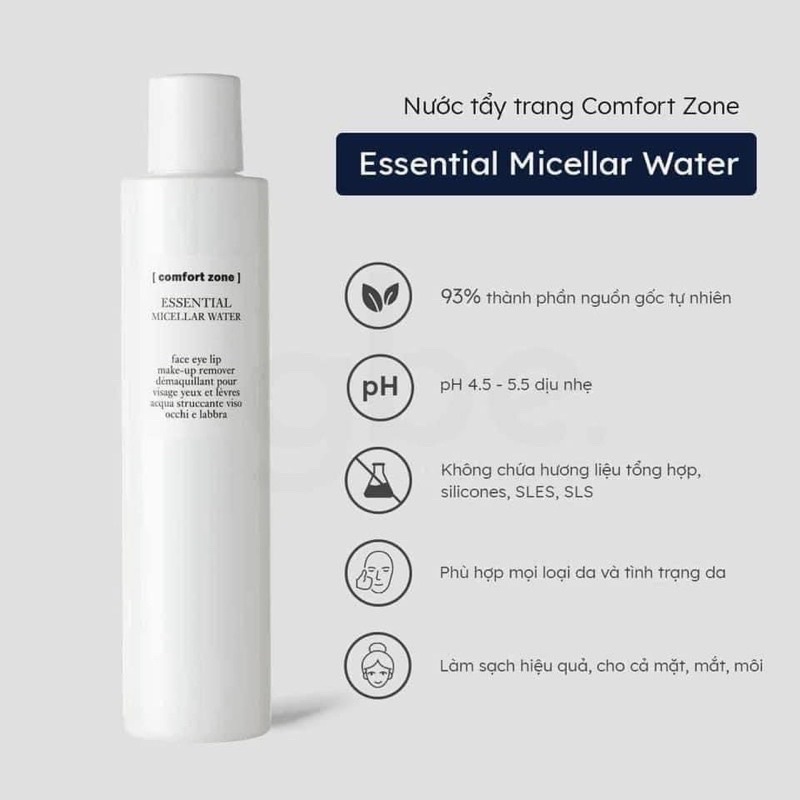 Nước Tẩy Trang Comfort Zone Essential Micellar Water 200ml