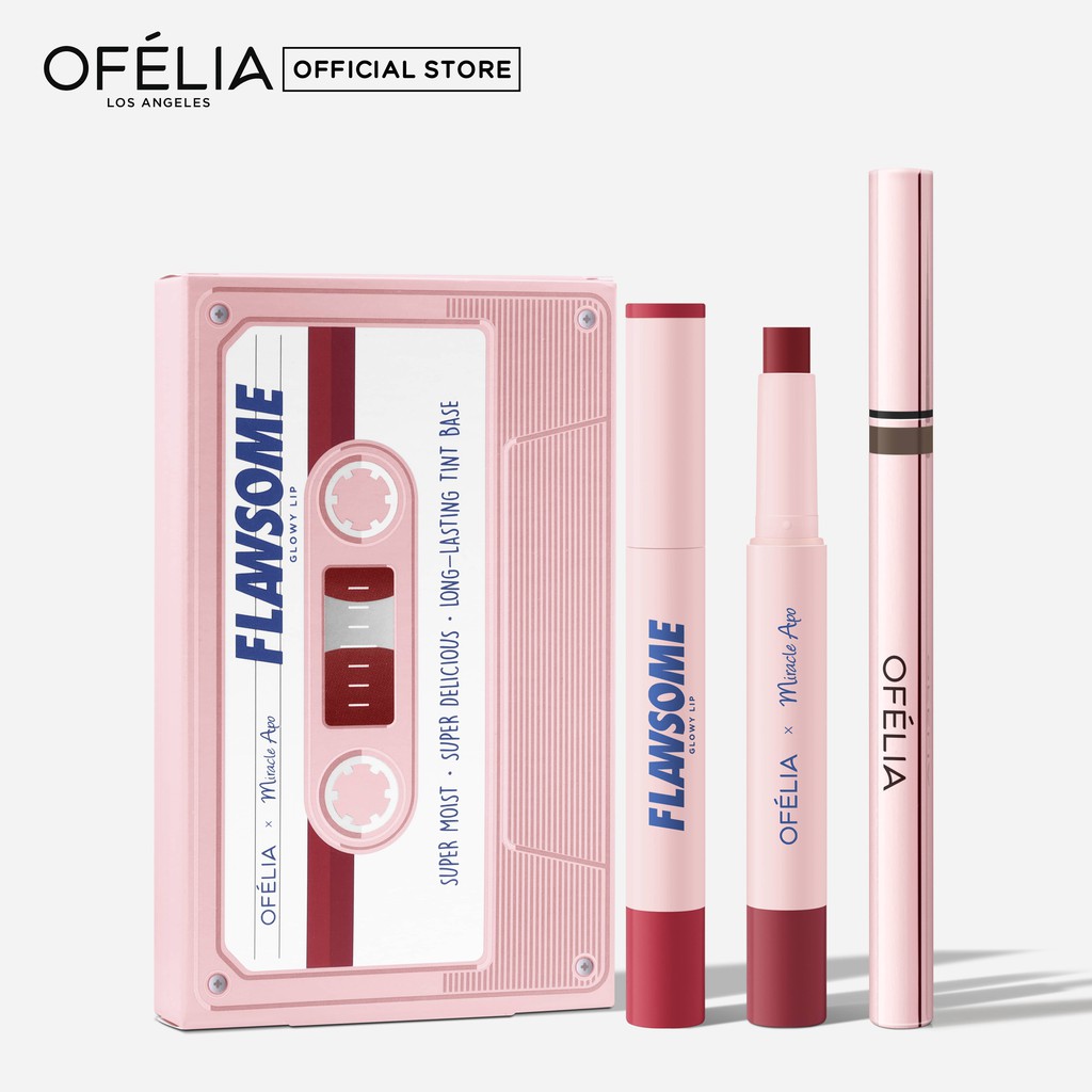 Combo Son và Kẻ Mắt OFÉLIA Flawsome Glowy Lip + Liquid Eyeliner | BigBuy360 - bigbuy360.vn