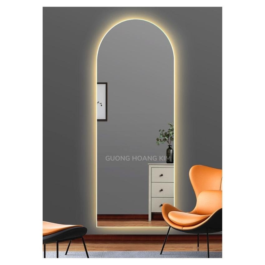 Gương led toàn thân hình mái vòm treo tường tính năng led hậu 3 màu kích thước 40x120cm BẢN TIÊU CHUẨN guonghoangkim