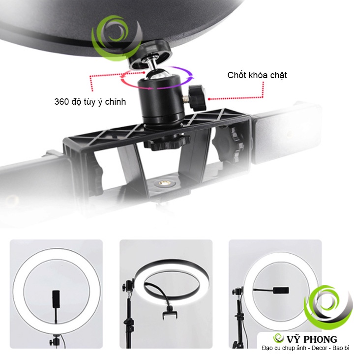 SET COMBO TRIPOD RING LED LIGHT HỖ TRỢ LIVESTREAM ĐẠO CỤ GIÁ ĐỠ HỖ TRỢ QUAY CLIP MỸ PHẨM DẠY HỌC TRỰC TUYẾN DDC-298