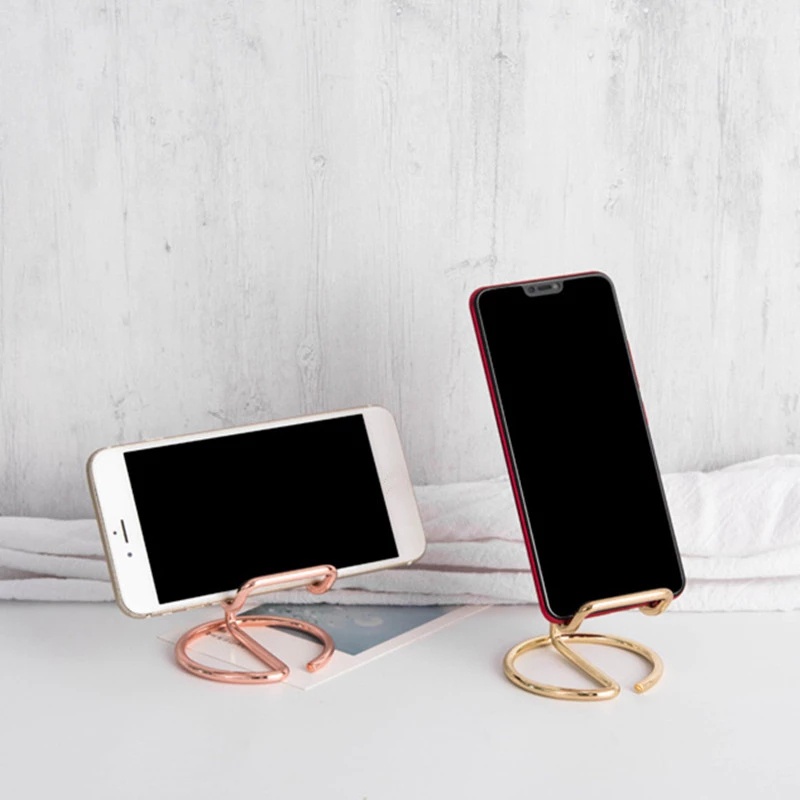 Giá Đỡ Điện Thoại/Thẻ Để Bàn Bằng Kim Loại Thông Dụng Trang Trí Thông Dụng Cho iPhone &amp; Android