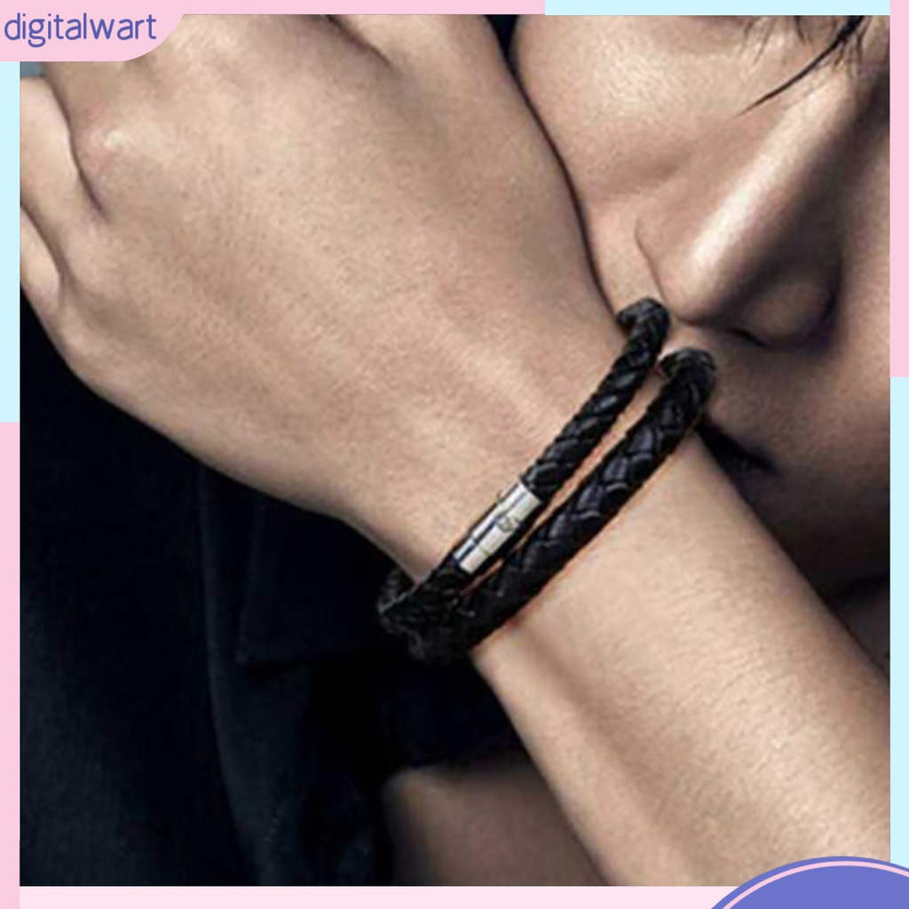 Vòng Tay Dây Da Bện Thời Trang Cá Tính Cho Nam