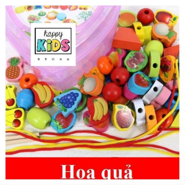Đồ chơi trí tuệ Montessori - Đồ chơi Xâu Hạt Gỗ Hộp Trái Tim Rèn Luyện Sự Khéo Léo, Kiên Nhẫn Cho Bé