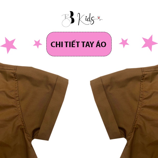 Áo Sơ Mi Ngắn Tay BB Kids Phong Cách Hàn Quốc Cho Bé Trai ( Màu Nâu)