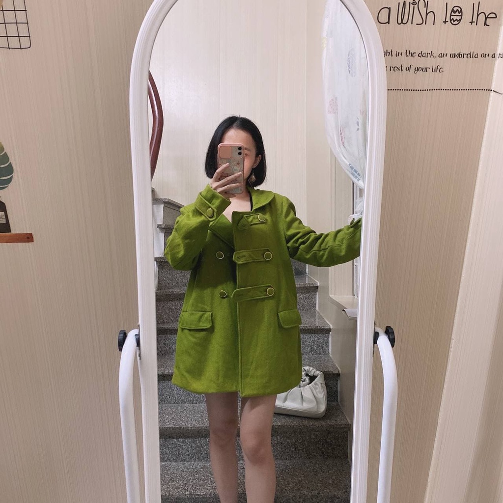 áo dạ màu xanh neol😍siêu xinh😍 2hand tuyển
