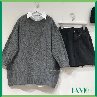 Áo len đan co giãn mặc cực ấm cổ tròn họa tiết viny - 1851 iamc.closet