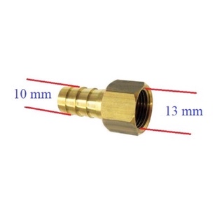 Nối co ren trong ra đuôi chuột 10mm, ren trong 13mm  chất liệu đồng thau