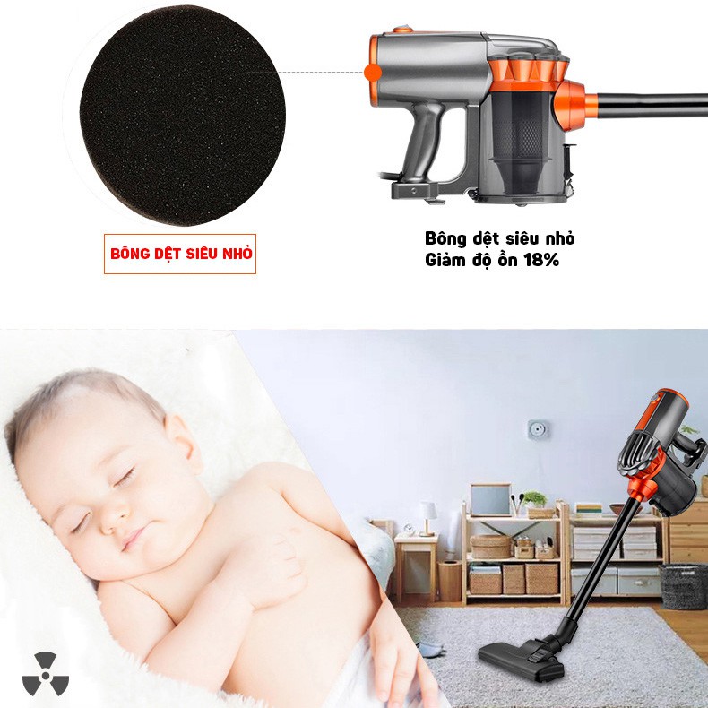 Máy hút bụi mini cầm tay kiểu đứng 600W GreenHome GHA-585A giúp lau nhà mà không mỏi lưng, hút mạnh, mọi ngóc ngách | BigBuy360 - bigbuy360.vn