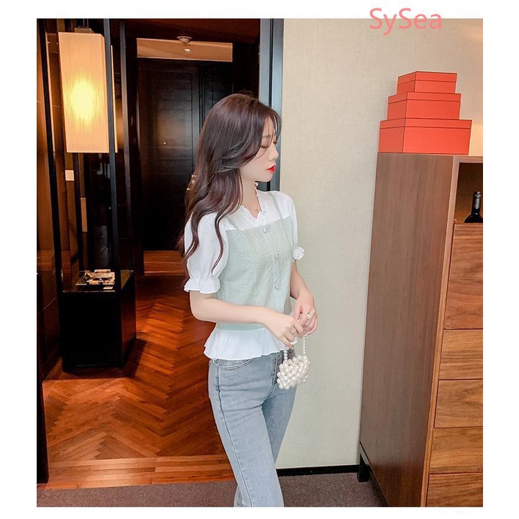 Áo Sơ Mi Cổ Chữ V Plus size Thời Trang Mùa Hè Pháp Cho Nữ