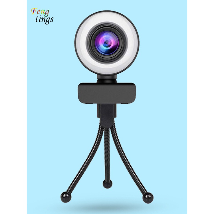 Webcam 1080P/2K kèm vòng đèn hình nhẫn dùng cho phát sóng trực tiếp