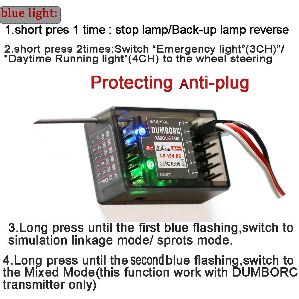 Thiết Bị Nhận Tín Hiệu DUMBORC X6FG X6F X6DC X6DCG X6YC X6YCG 2.4G 6CH Cho Điều Khiển Từ Xa DUMBORC X6 X4 X5