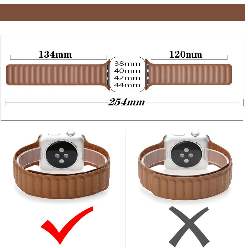 Dây Đeo Thay Thế Bằng Da Từ Tính Chuyên Dụng Cho apple Watch7/6/se/5/4/3/2/1