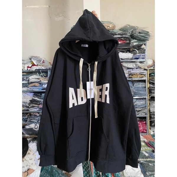 [Xả kho] Áo Khoác Nỉ AD.ER, Áo Hoodie Zip Unisex Form Rộng Nam Nữ(Hàng Sẵn)
