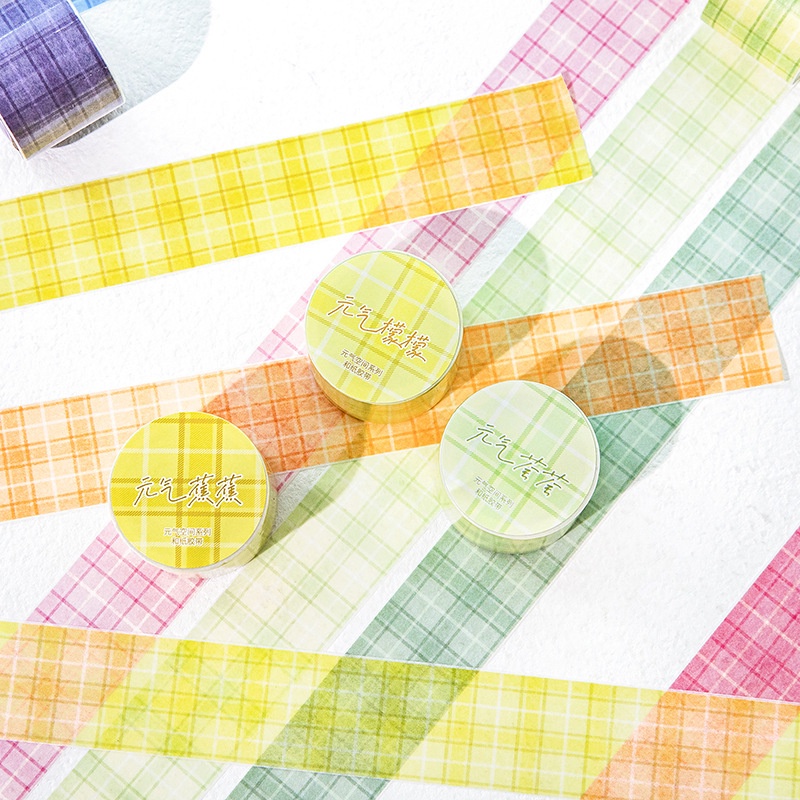 Mohamm 1 Cuộn Băng Kẻ Sọc Caro Tươi Các Loại Màu Sắc