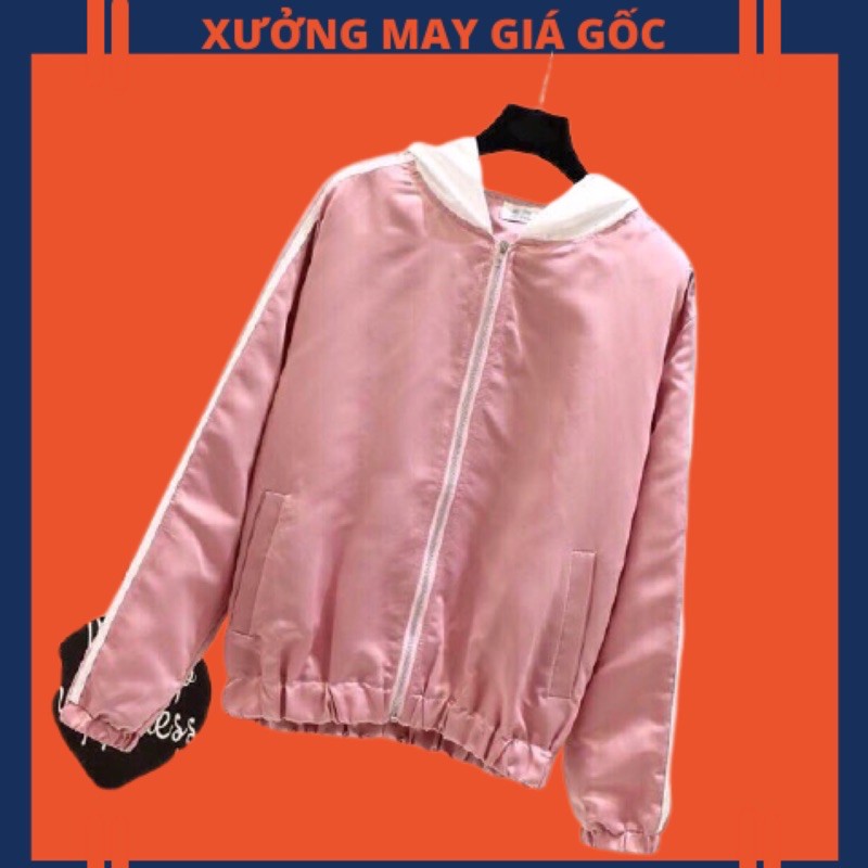 🎆𝐃𝐮̀ 𝟐 𝐋𝐨̛́𝐩🎆 BAC Áo Khoác Dù Phối Nón Tay Sọc (Kèm Video, Hình Thật)