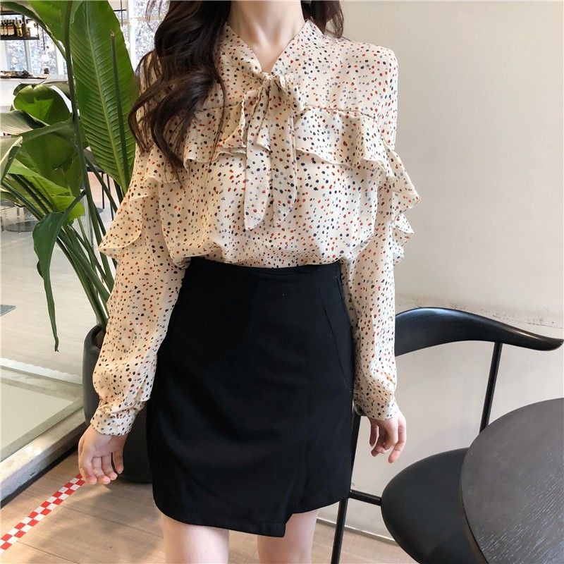 Áo sơmi voan chấm bi hàng 2hand