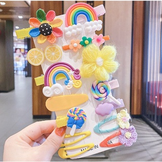Kẹp tóc cho bé gái xinh xắn set 14 chiếc màu sắc
