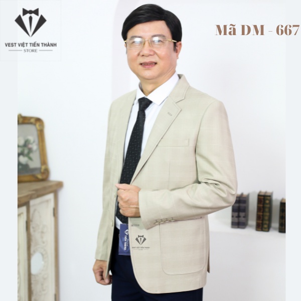 Áo đờ mi trung niên nam cao cấp vải tuýt si nhập khẩu ấn độ của công ty tnhh vest việt tiến thành