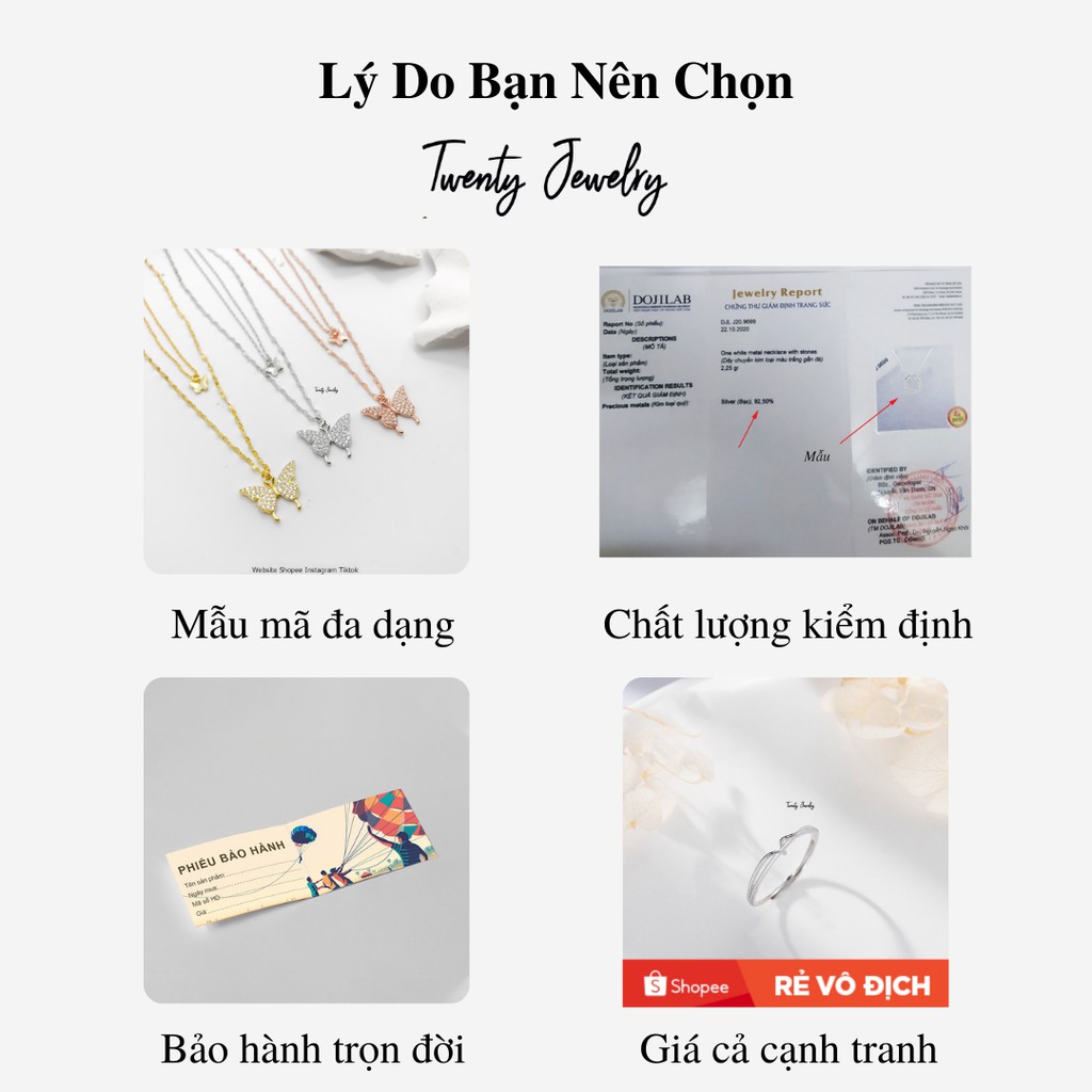 [Freeship] Nhẫn Bạc Simple Freesize Twenty Jewelry NLXIJ0056. Nhẫn Bạc 925 Nữ