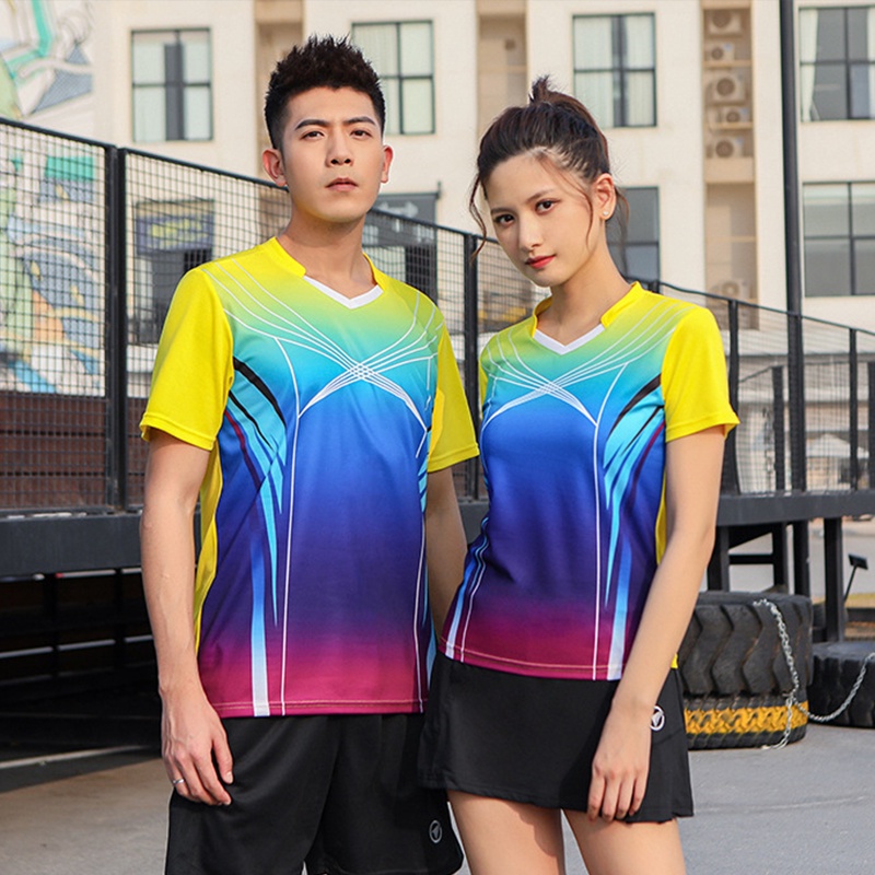 Bộ Đồ Thể Thao Chơi Cầu Lông / tennis In Họa Tiết Thời Trang 2022 Cho Nam Và Nữ