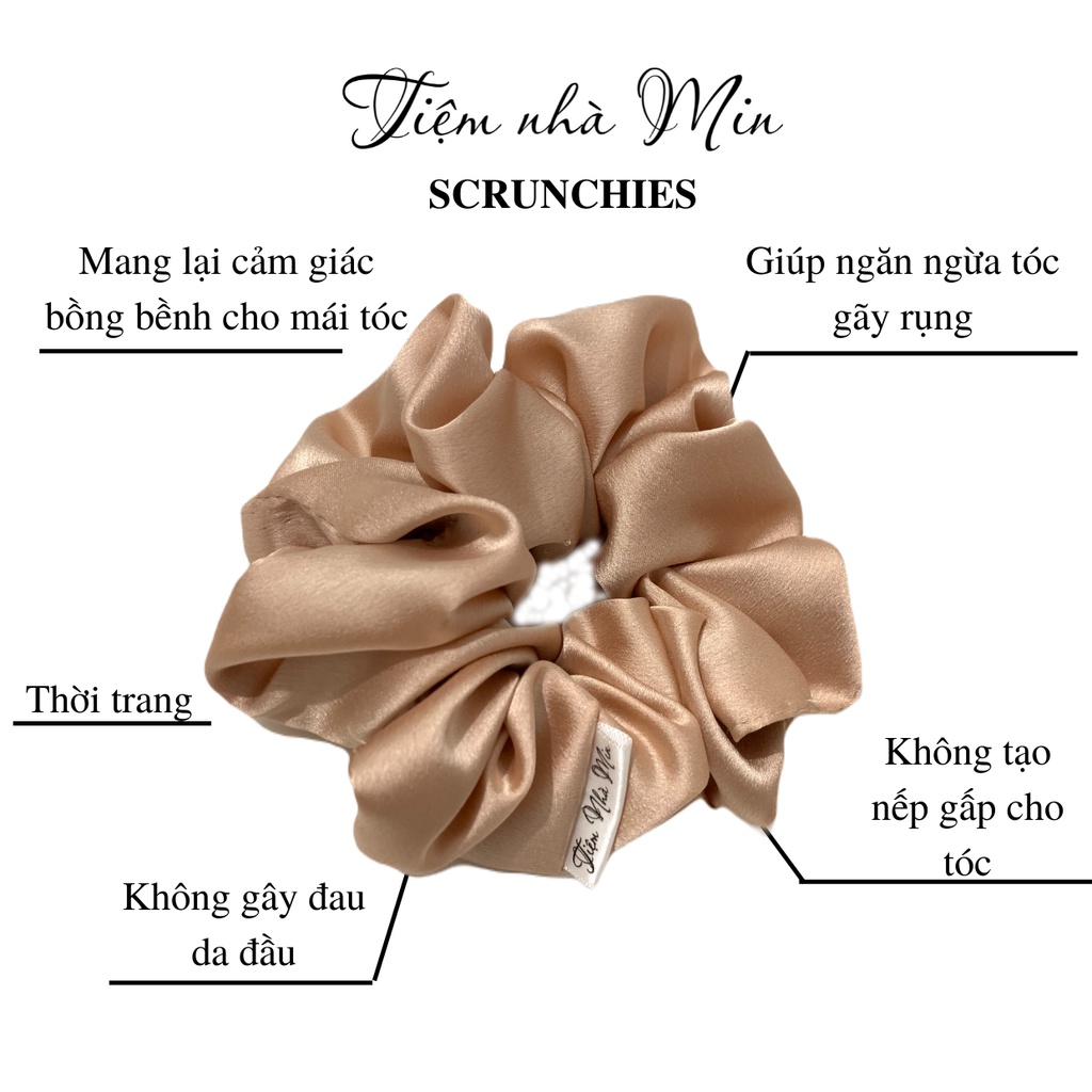 Cột tóc SCRUNCHIES LỤA Hồng Tiệm nhà Min phong cách Hàn Quốc mềm mại bồng bềnh - MIN.0001